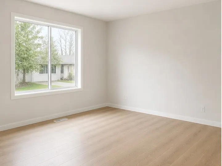 Empty primary bedroom before virtual staging