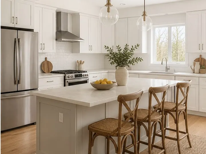 Farmhouse staged kitchen after virtual staging