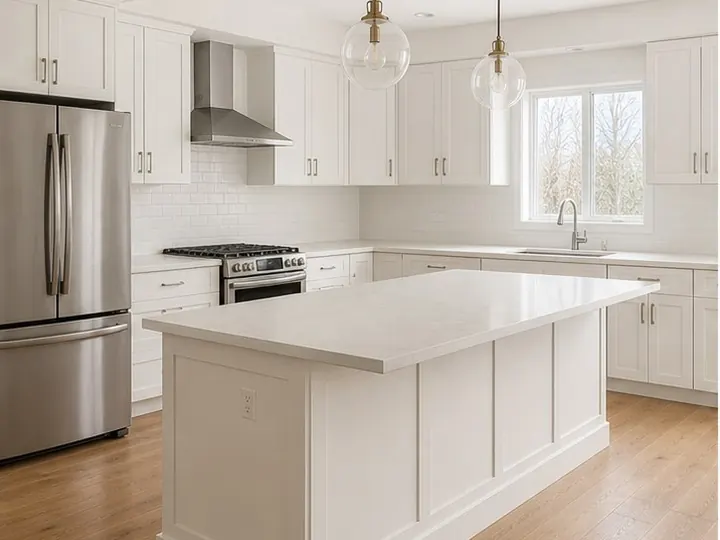 Empty kitchen before virtual staging